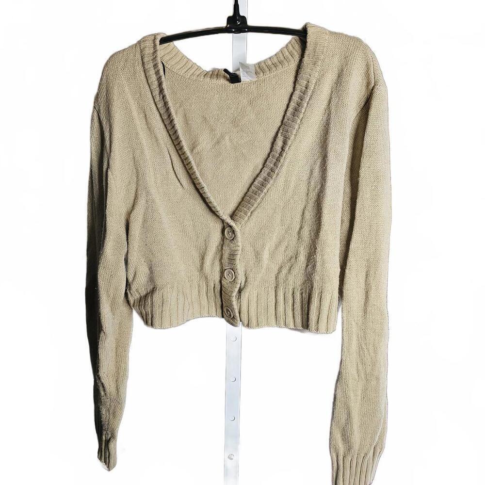H&M Divided Beige Cropped Cardigan and Sweater Set, Size S